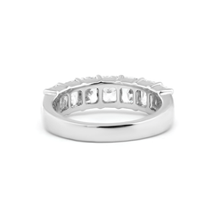 Platinum Radiant Cut Lab Diamond 7 Stone Half Eternity Ring