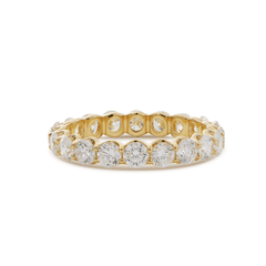 14K Yellow Gold 3mm Round Lab Diamond Shared Prong U-shaped Setting Eternity Ring