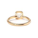 14k Yellow Gold 1ct Asscher Cut Lab Diamond Bezel Ring