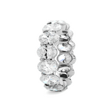 14K White Gold 7*5mm Oval Cut Lab Diamond Eternity Ring