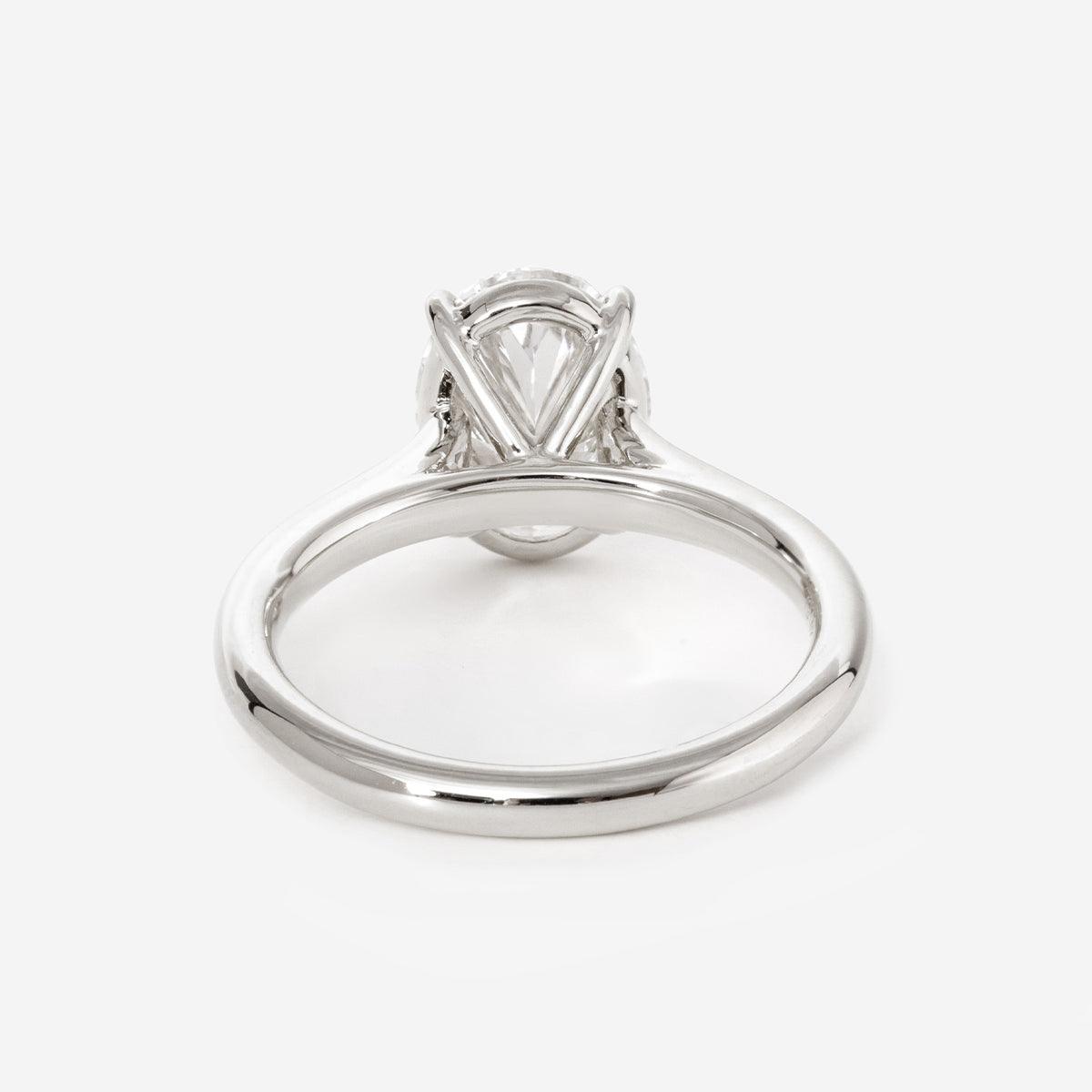 14K Yellow Gold 2 Carat Solitaire Diamond Ring with Oval Cut Lab Diamond Cathedral Setting 14K White Gold