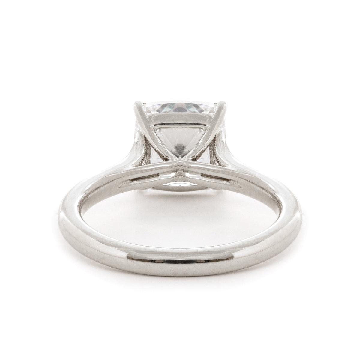 14K Yellow Gold 3ct Cushion Lab Diamond 4 Prongs Bridal Set Rings 14K White Gold