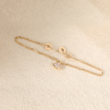 18K Yollow Gold Round Lab Diamond Skirt Pendant Necklace