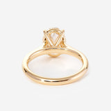 14K Yellow Gold 2 Carat Solitaire Diamond Ring with Oval Cut Lab Diamond Cathedral Setting