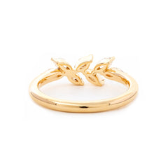 18K Yellow Gold Marquise Cut Lab Diamond 7 Stone Nature-Inspired Wedding Ring