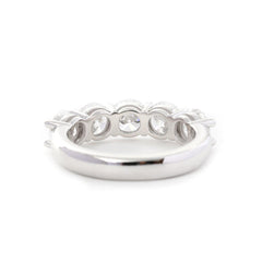 14K White Gold 5-Stone Round Diamond Cocktail Ring with Smooth Ring Cut Design