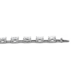 Platinum 24 ct tw Cushion Lab Diamond 4 Claw Prong Bakset Station Bracelet