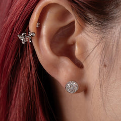 Old European Cut Lab Diamond Millegrain Stud Earrings