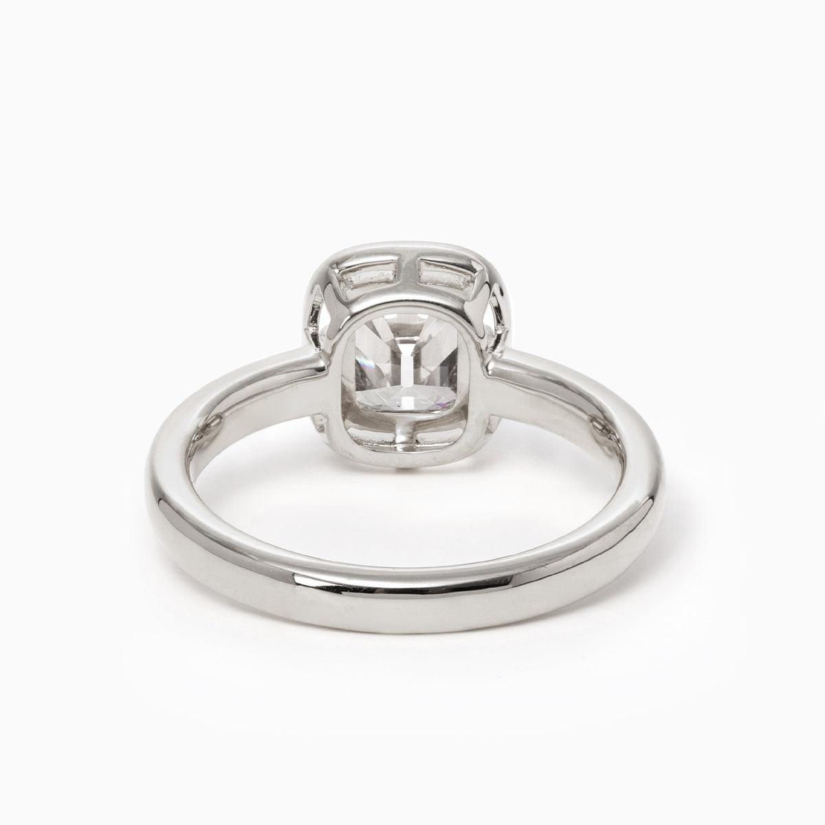 14K Yellow Gold 1.5ct Old Mine Cut Cushion Lab Diamond Basket Solitaire Ring 14K White Gold