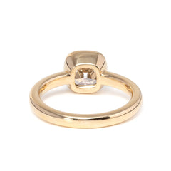 Cherished Moments 18K Yellow Gold 1.5ct Old Mine Cut Antique Lab Diamond Milligrain Bezel Solitaire Ring