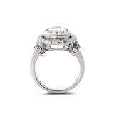 Platinum 4.5ct Elongated Lab Diamond Antique-inspired Ring