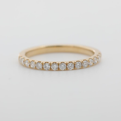 14K Yellow Gold Round Cut Lab Diamond Half Eternity Ring