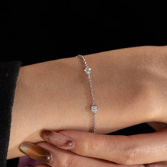 3mm Round Lab Diamond Bezel - Set Station Bracelet - MMR