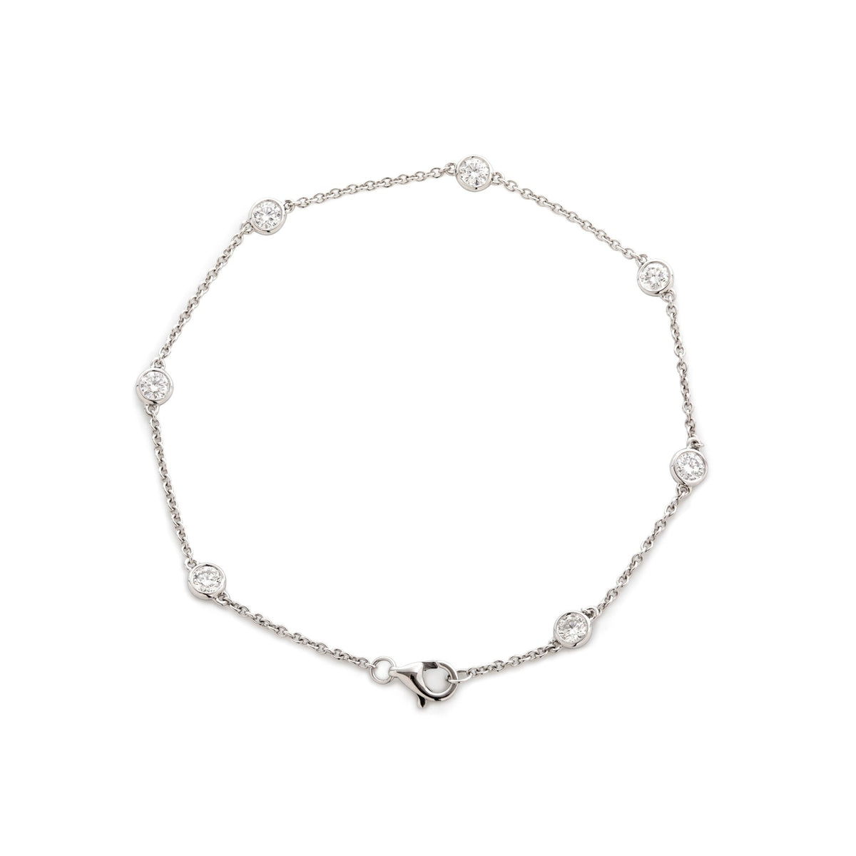 3mm Round Lab Diamond Bezel - Set Station Bracelet - MMR