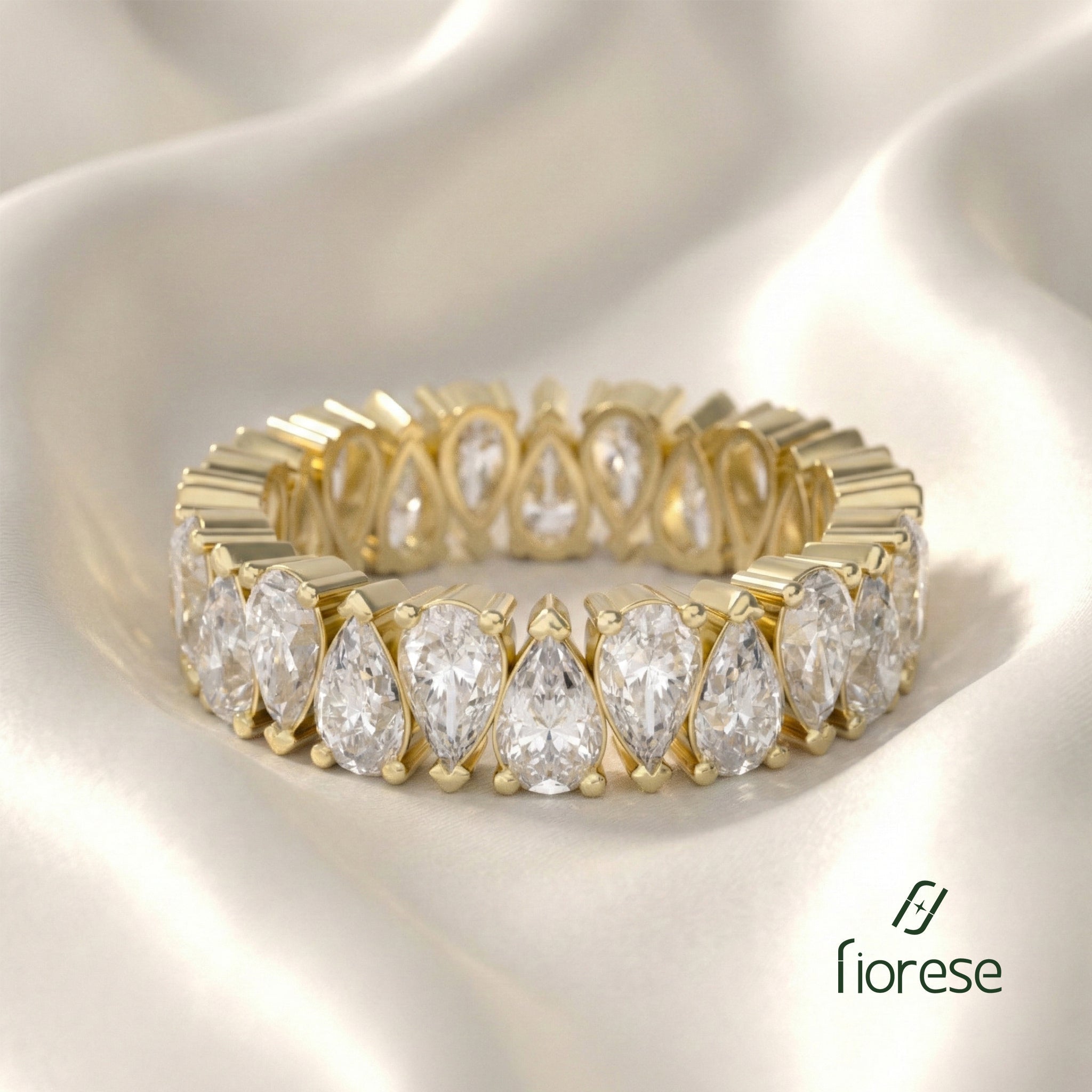 3x5mm Pear Shaped Stone Eternity Ring - MMR