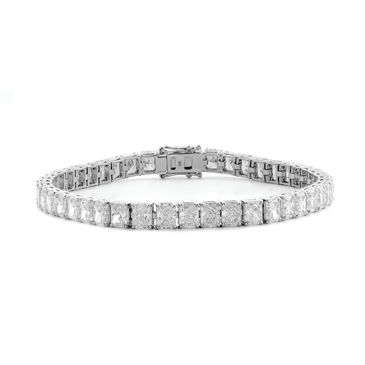 4×3mm Radiant Cut Lab Diamond 4 - Prong Basket Tennis Bracelet with Box Clasp and Double Safety - MMR