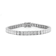 4×3mm Radiant Cut Lab Diamond 4 - Prong Basket Tennis Bracelet with Box Clasp and Double Safety - MMR