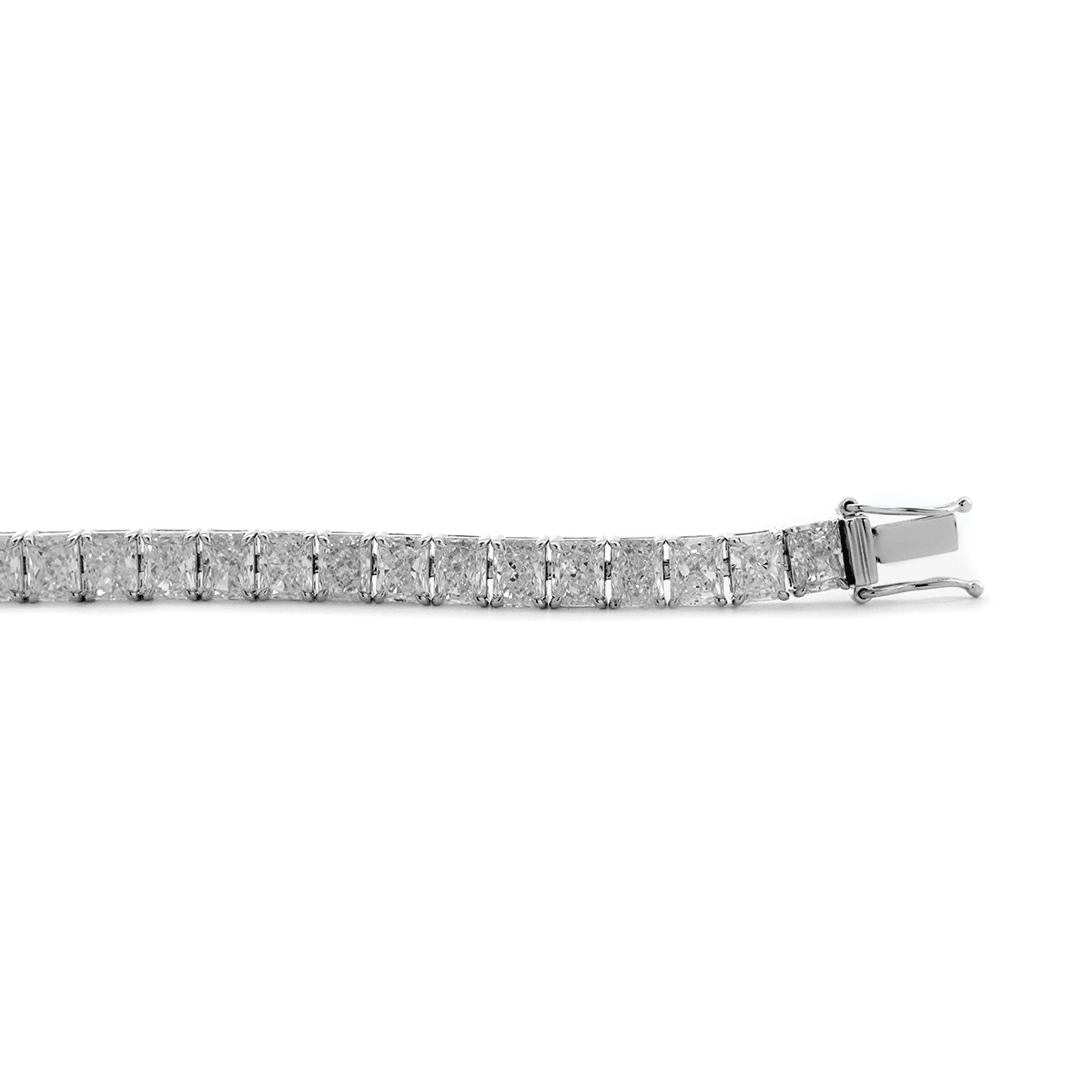 4×3mm Radiant Cut Lab Diamond 4 - Prong Basket Tennis Bracelet with Box Clasp and Double Safety - MMR