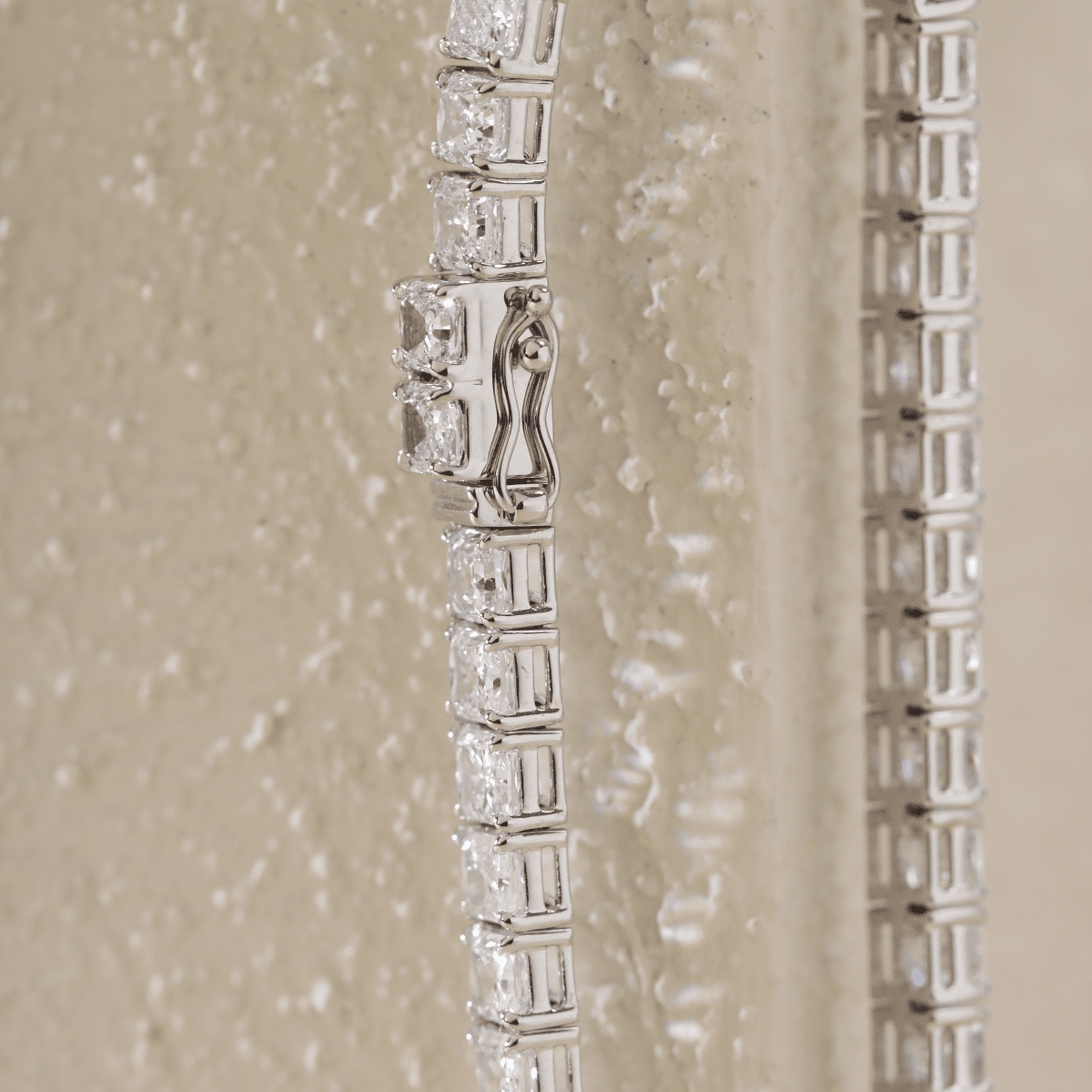 4×3mm Radiant Cut Lab Diamond 4 - Prong Basket Tennis Bracelet with Box Clasp and Double Safety - MMR