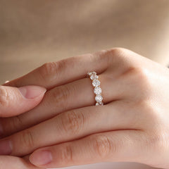 4.3mm Round Lab Diamond Shared Prong Basket Eternity Ring - MMR