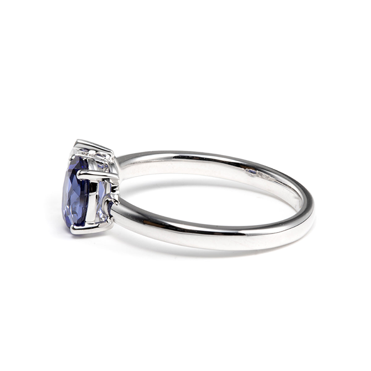 14K Yellow Gold Oval Cut Lab Sapphire and Pear Shaped Lab Diamond Toi et Moi Ring 18K White Gold 1ct oval cut lab sapphire & 1ct pear cut lab diamond DEF VS