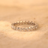 14K White Gold Round Cut Lab Diamond Eternity Ring