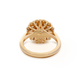 14K Yellow Gold 1.5ct Round Cut Yellow Lab Diamond Nature-Inspired Sunflower Halo Ring