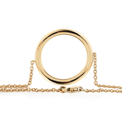 Round Lab Diamond Ring-Shaped Pave Pendant Chain Bracelet