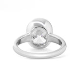 14K White Gold 4.5ct Elongated Old Mine Cut Lab Diamond Bezel Solitaire Ring