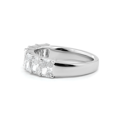 Platinum Radiant Cut Lab Diamond 7 Stone Half Eternity Ring
