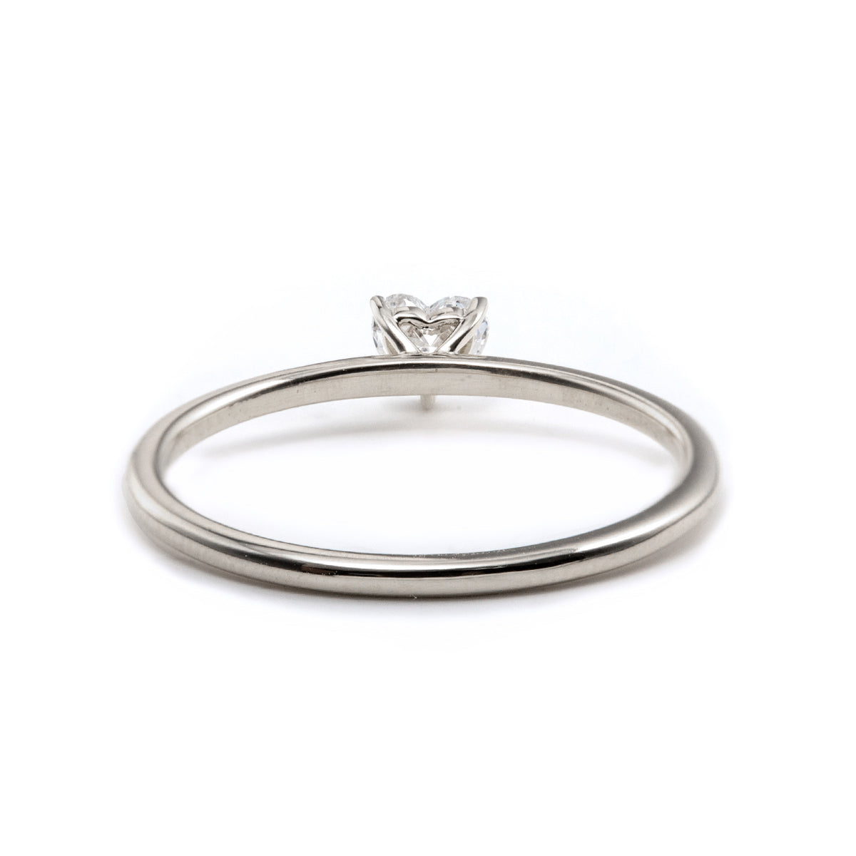 Cherished Moments 14K Yellow Gold Heart Cut Lab Diamond 3 Prong Basket Setting Slim Band Solitaire Ring 18K White Gold 0.25ct heart cut DEF VS