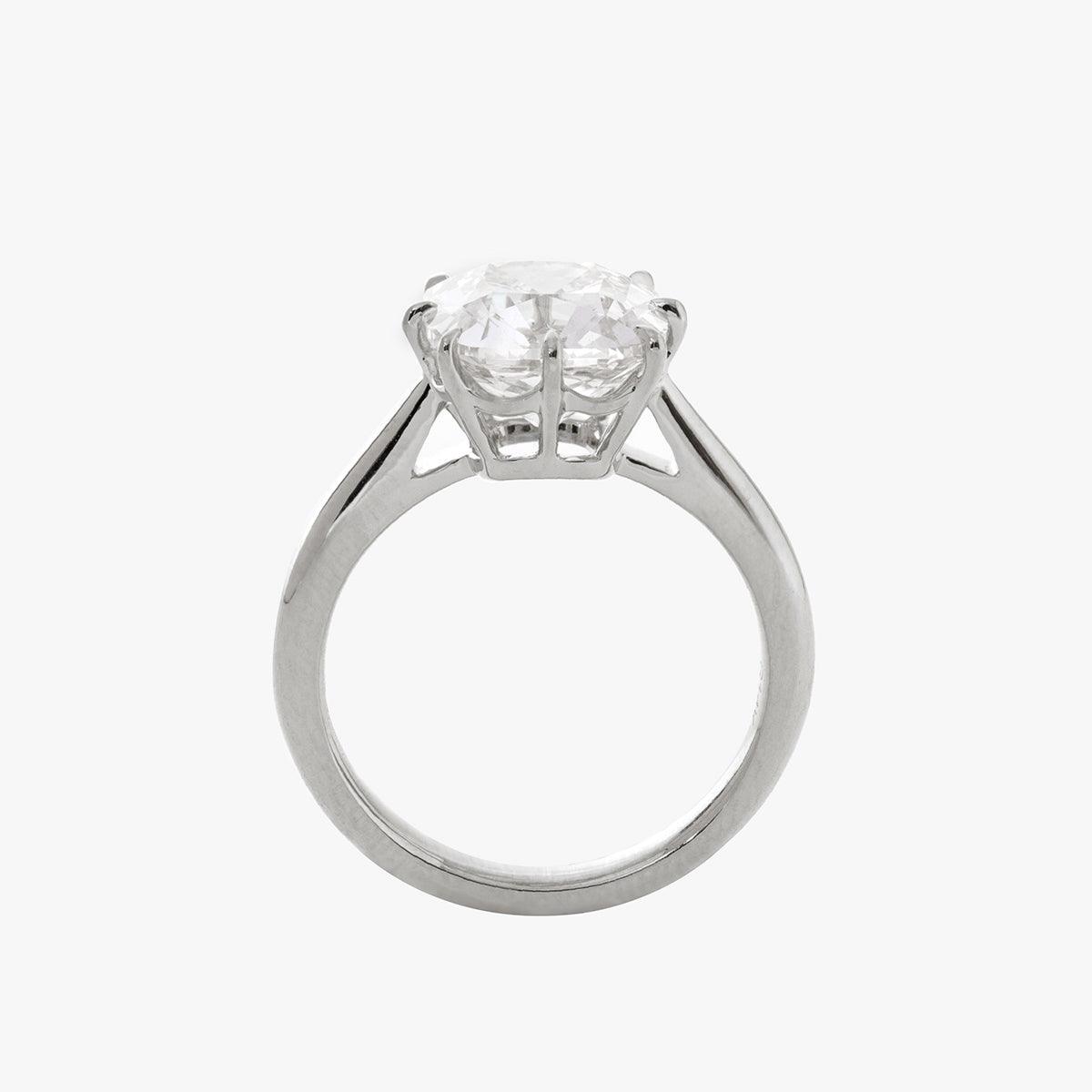 14k Yellow Gold 2.5ct Old Mine Cut Cushion Lab Diamond 8 Prongs Basket Solitaire Ring 14K White Gold