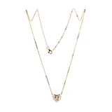 14K Yellow Gold Necklace with 2.5ct Heart Shaped Lab Diamond Pendant in Bezel Setting and Round Cross Chain