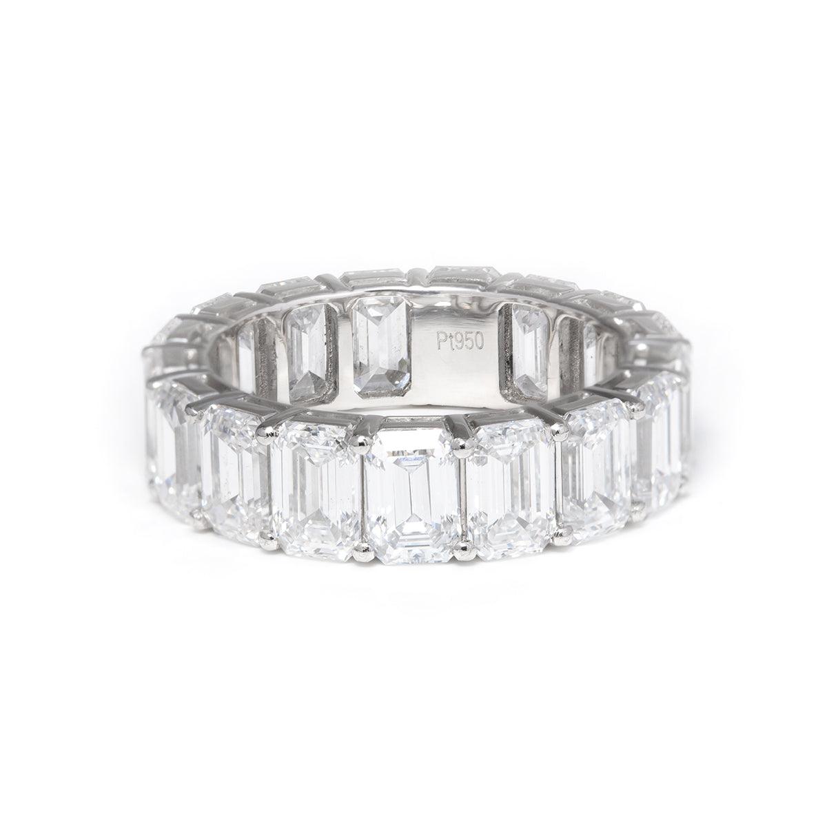 Platinum Emerald Cut Lab Diamond Eternity Ring