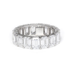 Platinum Emerald Cut Lab Diamond Eternity Ring