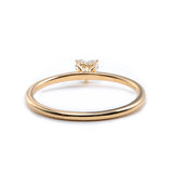 Cherished Moments 14K Yellow Gold Heart Cut Lab Diamond 3 Prong Basket Setting Slim Band Solitaire Ring