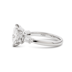 Platinum 2.5ct Princess Cut Lab Diamond 5 Stone Engagement Ring with Radiant Cut and Bullet Cut Side-stones