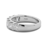 Platinum Princess Cut Lab Diamond 7 Stone Half Eternity Ring
