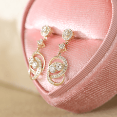 Round brilliant Lab Diamond Celestial Ring-Inspired Stud Earrings