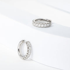 Round Lab Diamond 8 stones Huggie Earrings