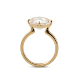 14K Yellow Gold 6ct Antique Asscher Cut Lab Diamond 4 Claw Prong Basket Solitaire Ring