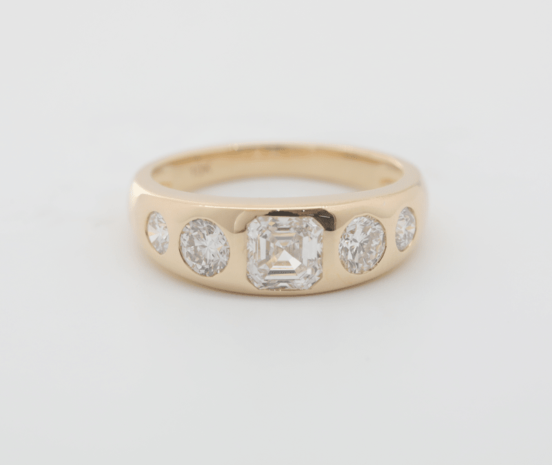 5 stones Round/ Asscher Fortune Ring - MMR
