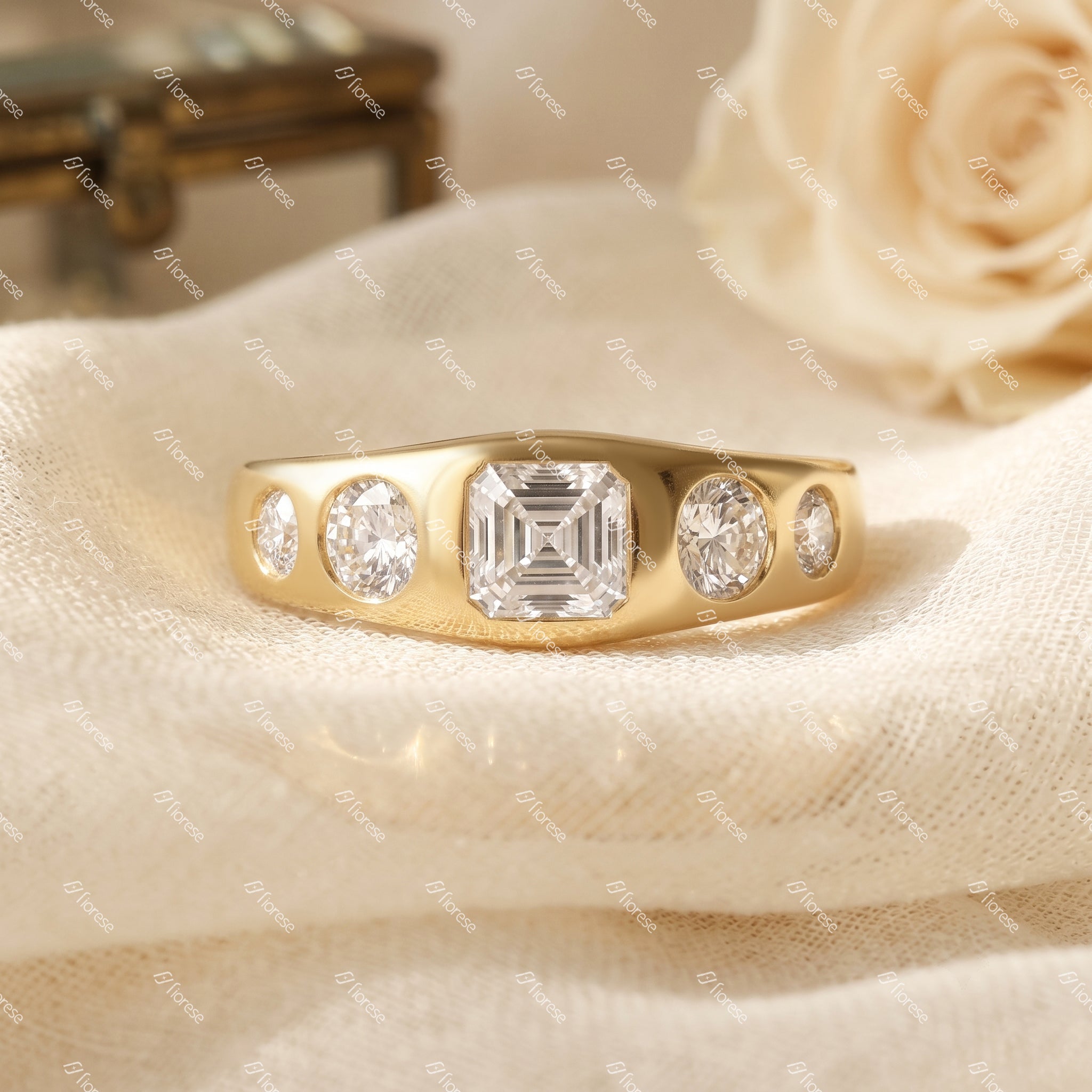 5 stones Round/ Asscher Fortune Ring - MMR