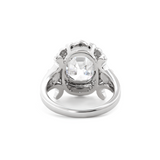 Platinum 4.5ct Elongated Lab Diamond Antique-inspired Ring