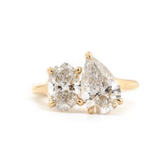 Oval and Pear brilliant Lab Diamond Toi et Moi Ring
