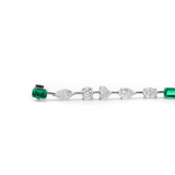 14K White Gold 10 ct tw 6 Shapes Lab Diamond & Lab Emerald Tennis Bracelet