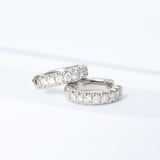 Platinum Round Lab Diamond 8 stones Huggie Earrings