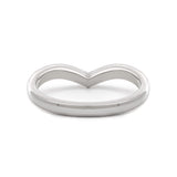 14K White Gold Round Lab Diamond V-shape Millegrain Wedding Ring