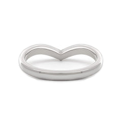 14K White Gold Round Lab Diamond V-shape Millegrain Wedding Ring