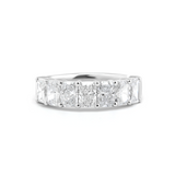 Platinum Radiant Cut Lab Diamond 7 Stone Half Eternity Ring
